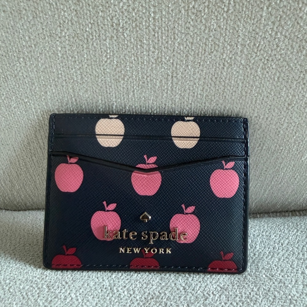 Kate Spade Pink and Cream Apple Card Holder
